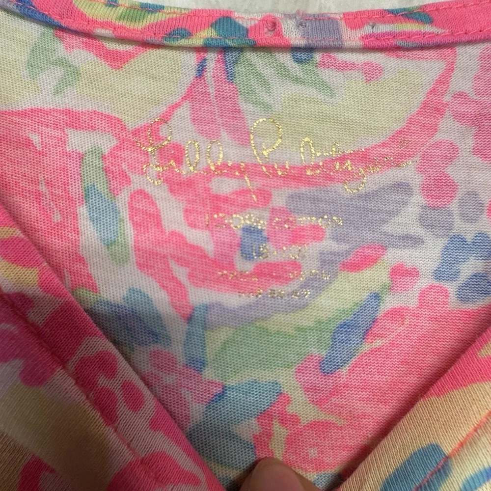 Lilly Pulitzer Cold Shoulder Dress Girls 16-18 Pink Floral Beach Vacation